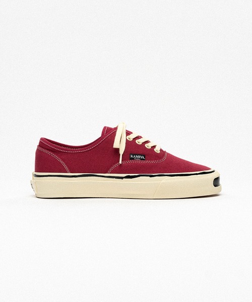 KAMIYA メンズスニーカー　キャンバス生地　RED 41 KAMIYA スニーカー Herc” Vulcanize Aged Sole Sneaker メンズ