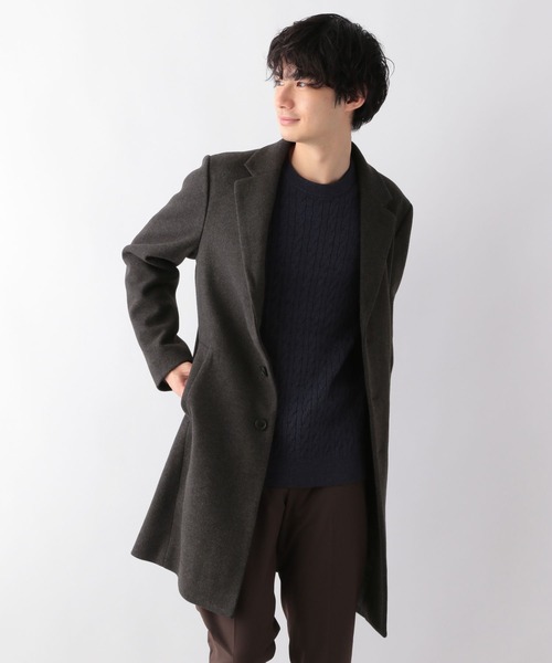 「GLOBAL WORK」 チェスターコート SMALL ダークグレー メンズ_画像4