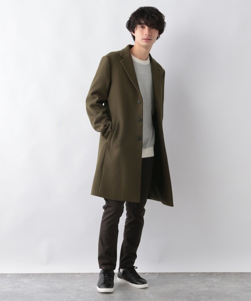 「GLOBAL WORK」 チェスターコート SMALL ダークグレー メンズ_画像9