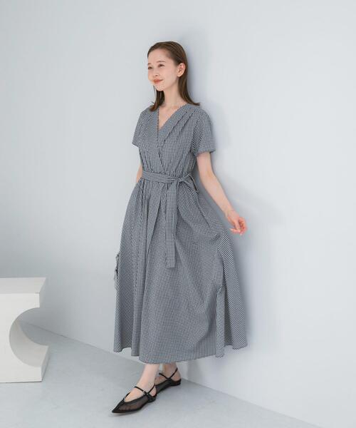 ワンピース 「WEB/一部店舗限定」チェックカシュクールワンピース