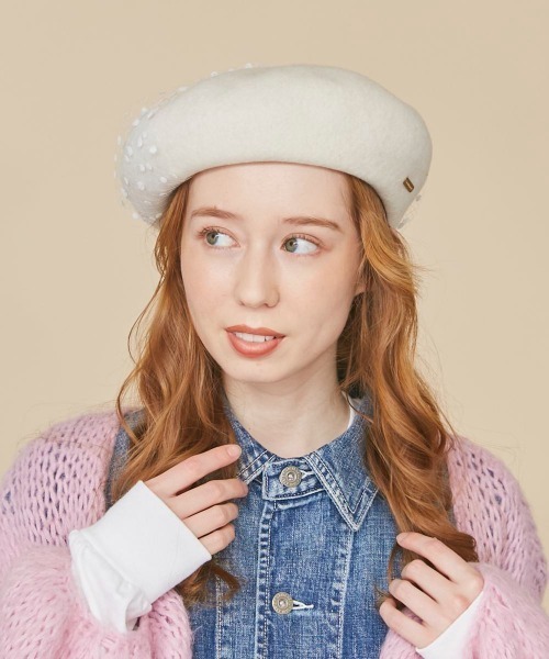 「kaorinomori」 ベレー帽 M/57.5cm イエロー レディース_画像2