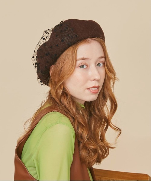 「kaorinomori」 ベレー帽 M/57.5cm イエロー レディース_画像6