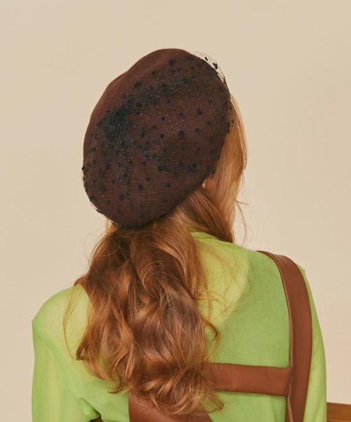 「kaorinomori」 ベレー帽 M/57.5cm イエロー レディース_画像8