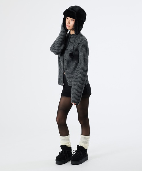 「FTW」 ニットカーディガン SMALL チャコールグレー レディース_画像8