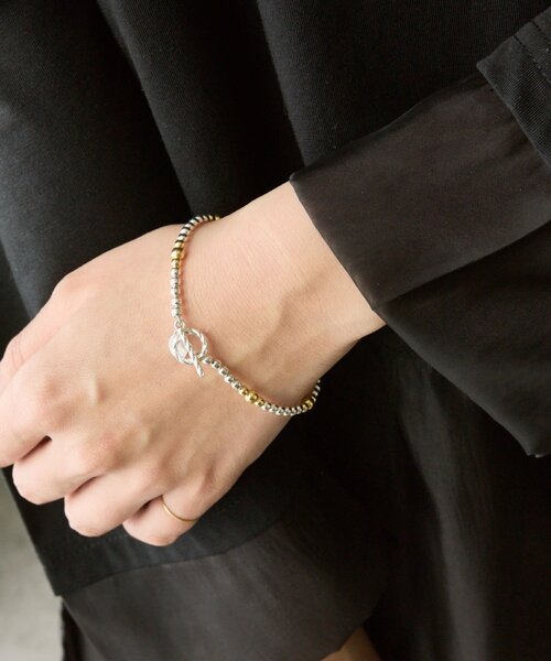 ブレスレット 「スターリングシルバー使用」縞々ナバホパールブレスレット レディースの画像