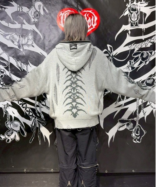 BACKSTAGE PASS（バックステージパス） パーカー X-RAY HOODIE-KNIT