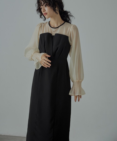 「niana」 長袖ワンピース M ブラック レディースの画像