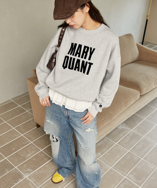 「PUBLUX」 スウェットカットソー「MARY QUANTコラボ」 フリ- グレー レディース_画像2