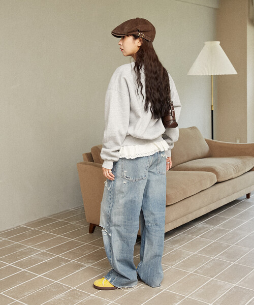 「PUBLUX」 スウェットカットソー「MARY QUANTコラボ」 フリ- グレー レディース_画像8