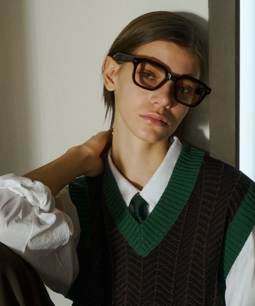 soerte ベスト ジレ Herringbone Summer Knit Vest/ヘリンボーンサマー