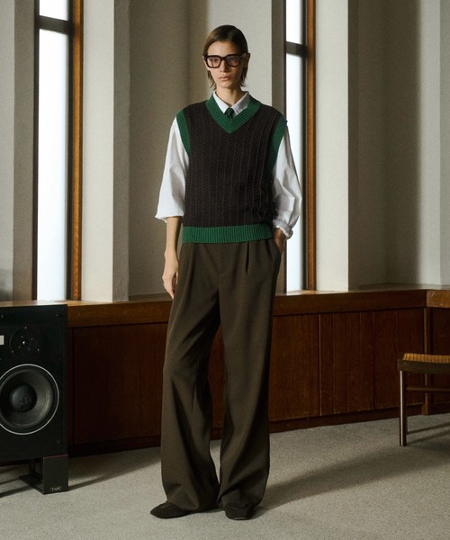 【24SS】セオリー ベスト ジレ NEW WAISTCOAT BN 人気 soerte ベスト ジレ Herringbone Summer Knit Vest/ヘリンボーンサマー