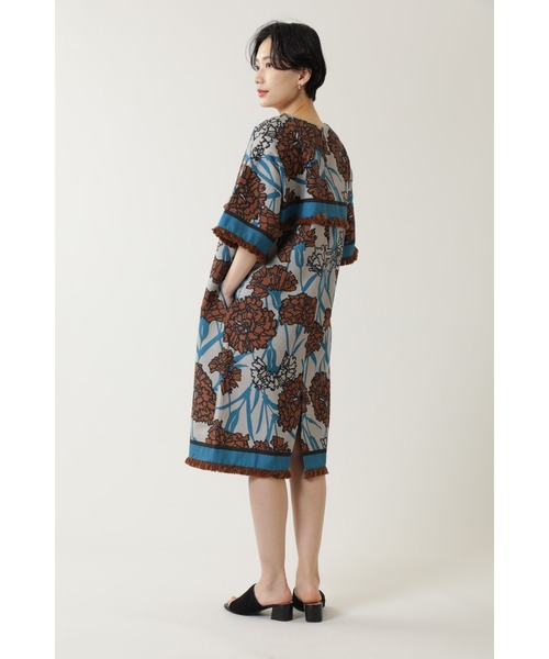 「mici」 半袖ワンピース ONE SIZE ブラウン レディース_画像3