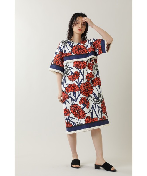 「mici」 半袖ワンピース ONE SIZE ブラウン レディース_画像4