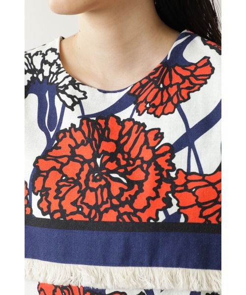 「mici」 半袖ワンピース ONE SIZE ブラウン レディース_画像6