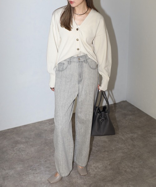 「Bonjour Sagan」 デニムパンツ FREE ライトグレー レディース_画像4
