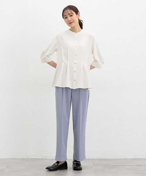 「Honeys」 「GLACIER」7分袖ブラウス L ブルー レディース_画像4