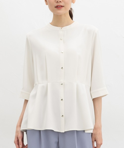 「Honeys」 「GLACIER」7分袖ブラウス L ブルー レディース_画像5