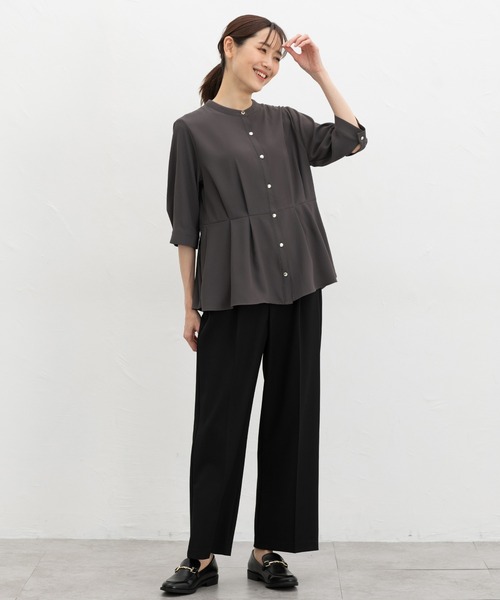 「Honeys」 「GLACIER」7分袖ブラウス L ブルー レディース_画像6