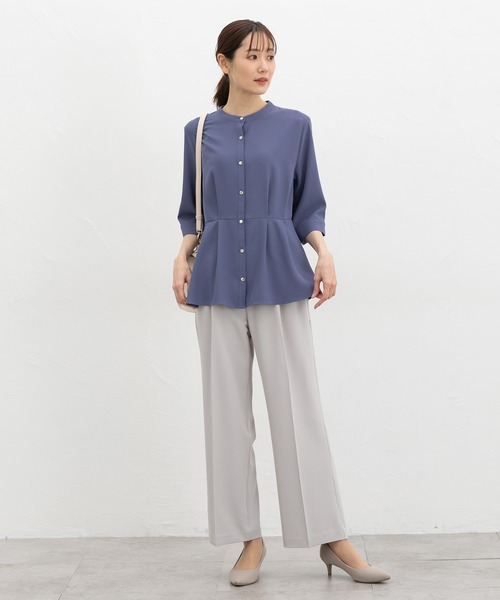 「Honeys」 「GLACIER」7分袖ブラウス L ブルー レディース_画像8