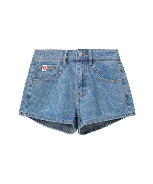 APEE ジーンズ デニム デニムパンツ CAMO WASHED DENIM SHORTS