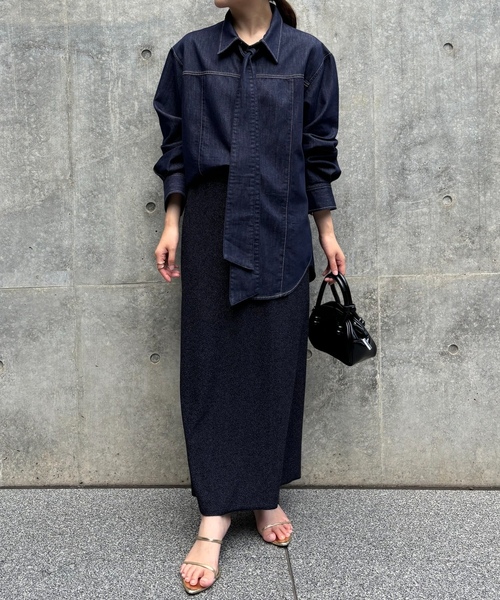 「COLLAGE GALLARDAGALANTE」 「Q.anos」長袖シャツ FREE ブルー レディース_画像8