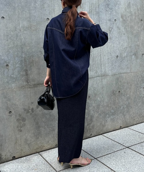 「COLLAGE GALLARDAGALANTE」 「Q.anos」長袖シャツ FREE ブルー レディース_画像9