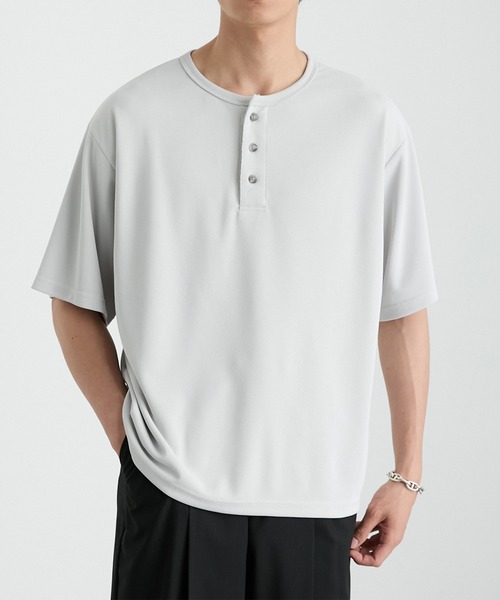 MONO-MART（モノマート） ヘンリーネック tシャツ 快適な着心地