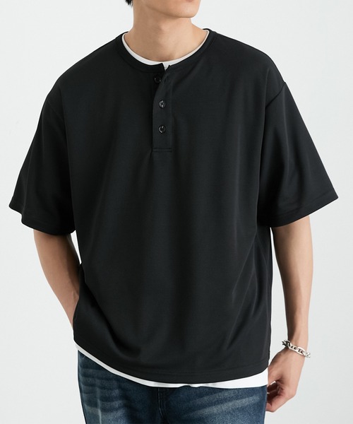 MONO-MART（モノマート） ヘンリーネック tシャツ 快適な着心地