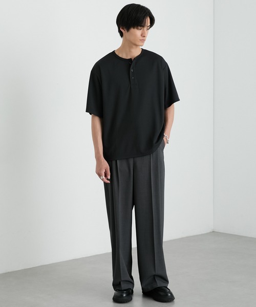 MONO-MART（モノマート） ヘンリーネック tシャツ 快適な着心地