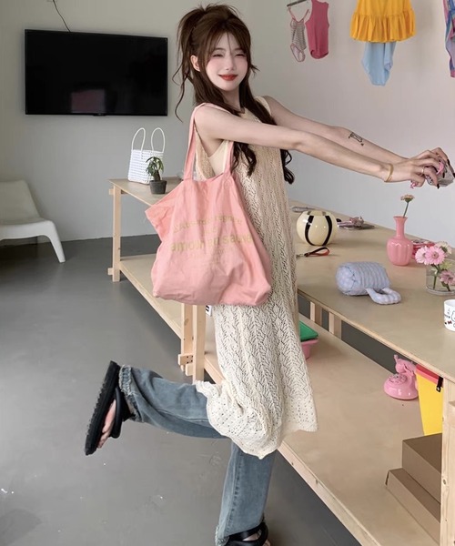 「shopnikoniko」 ノースリーブニット フリー ホワイト レディース_画像3