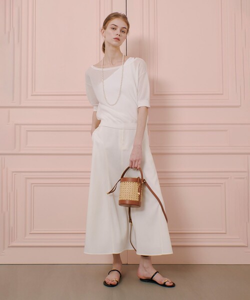 「LOULOU WILLOUGHBY」 半袖ニット 2 オフホワイト レディース_画像6