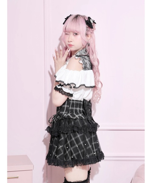 NOEMIE（ノエミー） ブラウス シャツ 半袖 ケープフリルオープン