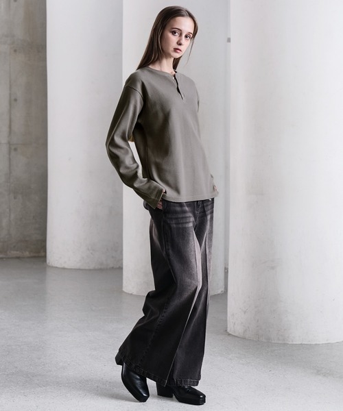「CLEL」 長袖Tシャツ S 杢グレー メンズ_画像9