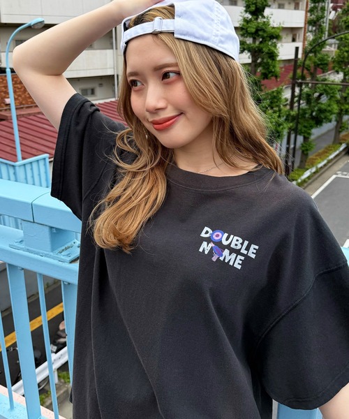 「DOUBLE NAME」 半袖Tシャツ FREE パープル レディース_画像8