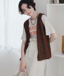 ベスト ジレ フェザーノースリーブベスト レディースの詳細画像4