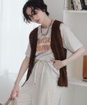 ベスト ジレ フェザーノースリーブベスト レディースの詳細画像5