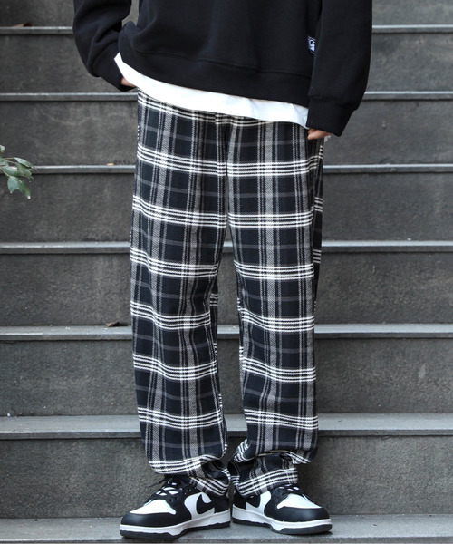 パンツ 【neos -addictive design-】ルーズシルエット 先染め デリバリー チェックパンツ|ZOZOTOWN |01