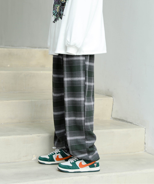 パンツ 【neos -addictive design-】ルーズシルエット 先染め デリバリー チェックパンツ|ZOZOTOWN |11