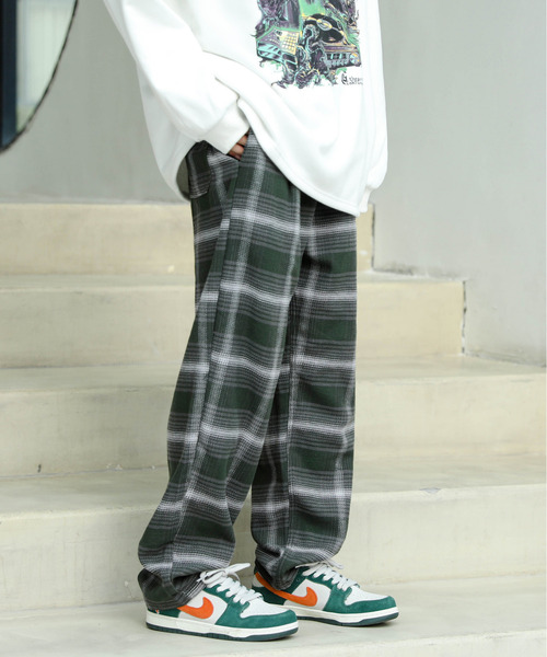 パンツ 【neos -addictive design-】ルーズシルエット 先染め デリバリー チェックパンツ|ZOZOTOWN |12