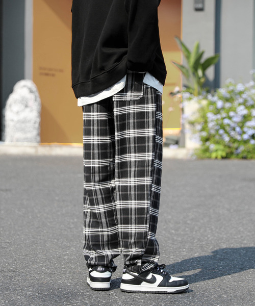 パンツ 【neos -addictive design-】ルーズシルエット 先染め デリバリー チェックパンツ|ZOZOTOWN |06