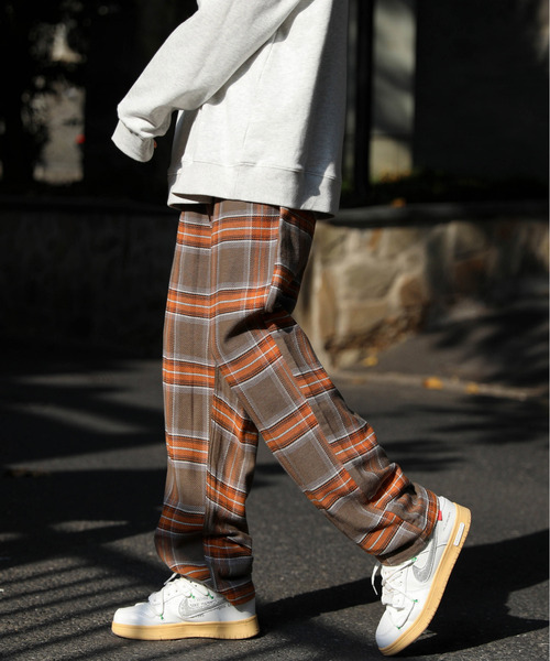 パンツ 【neos -addictive design-】ルーズシルエット 先染め デリバリー チェックパンツ|ZOZOTOWN |14