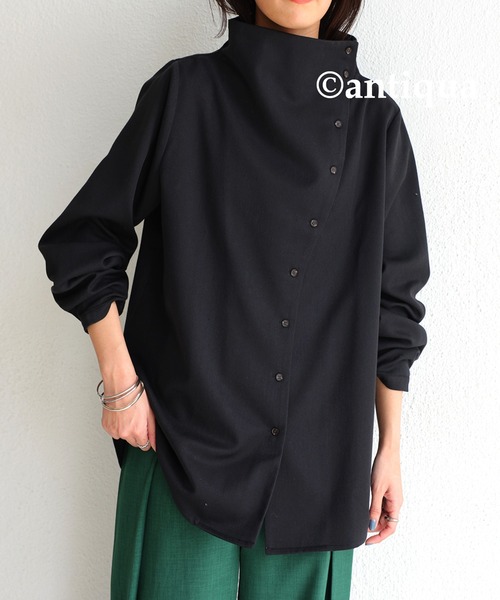 antiqua/pattern torso ボトルネックプルオーバーシャツ ボトルネックトップス シャツ レディース トップス ブラウス・再再販