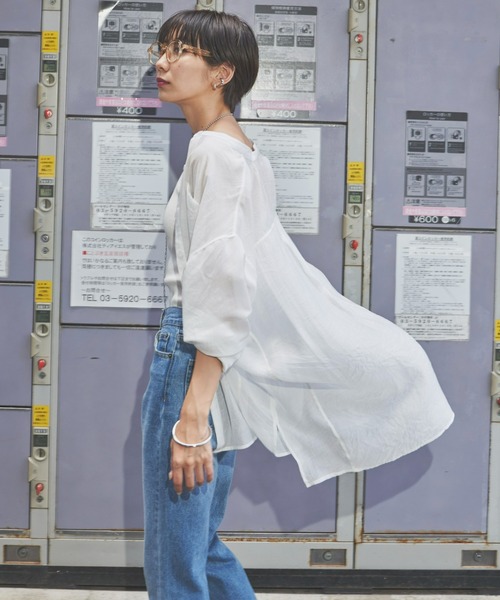 Auntie Rosa Holiday シャツ ブラウス バックタックシアーシャツ