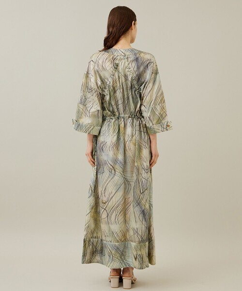 ワンピース 「IHNN/イン」ABSTRACT GATHER DRESS/アブストラクトギャザードレスの画像