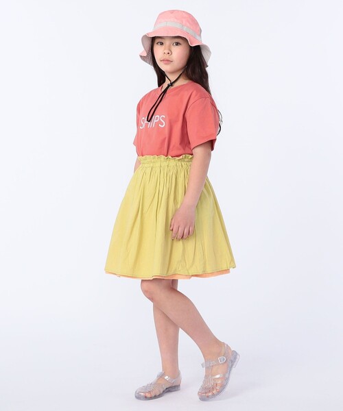 SHIPS スカート KIDS:140〜150cm / リバーシブル ギャザー