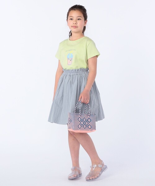 SHIPS スカート KIDS:140〜150cm / リバーシブル ギャザー