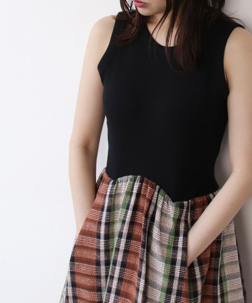 DRESSLAVE（ドレスレイブ） ワンピース slub check switching dress