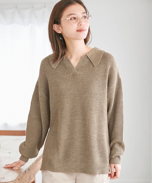 アンティーク襟コラージュニットセーター セール】バイカラー襟ニット（ニット/セーター）｜TITTY&CO.（ティ