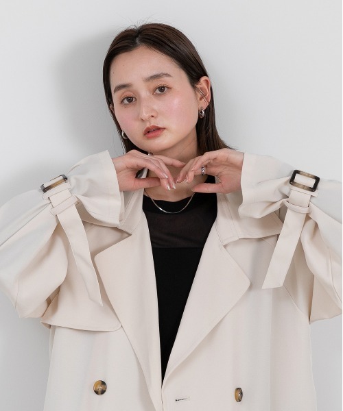 【関税込み】Still Here トープ キャンバス トレンチコート 関税込み】Still Here トープ キャンバス トレンチコート