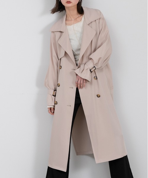 【関税込み】Still Here トープ キャンバス トレンチコート 関税込み】Still Here トープ キャンバス トレンチコート